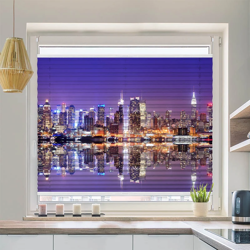 Plissee Motiv "Skyline Manhatten Nacht"