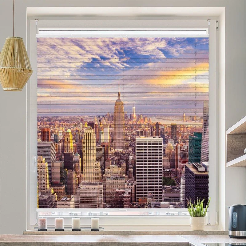 Plissee Motiv "Sunset New York City Skyline"