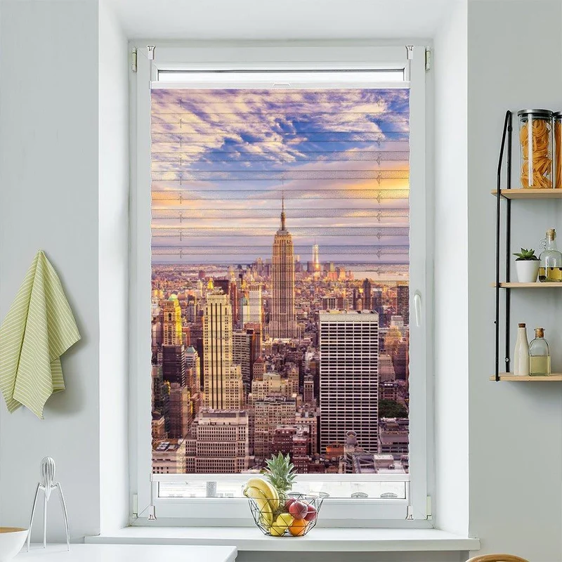 Plissee Motiv "Sunset New York City Skyline"