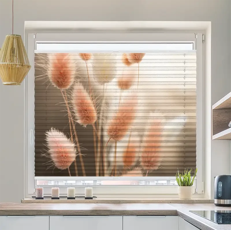 Plissee Motiv "Flauschiges Hasenschwanzgras"
