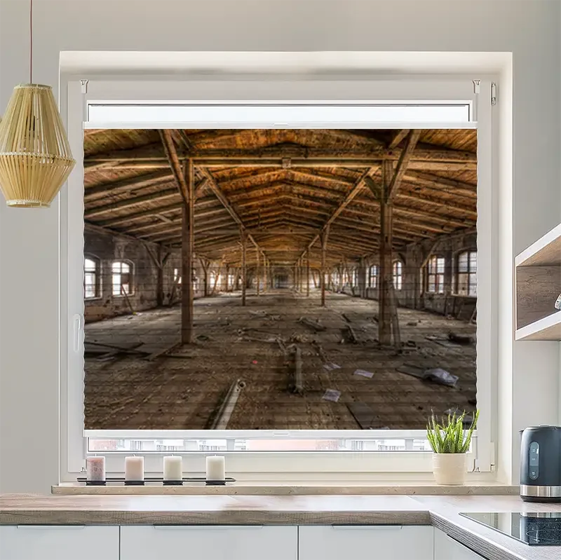 Plissee Motiv "Alte Fabrikhalle"