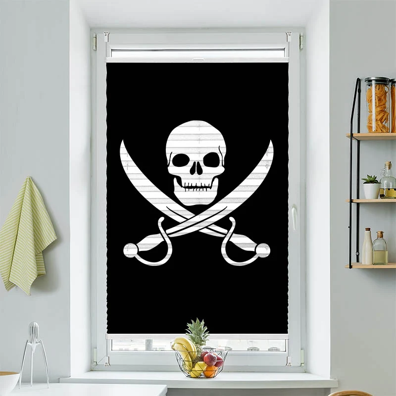 Plissee Motiv "Totenkopf Saebel"