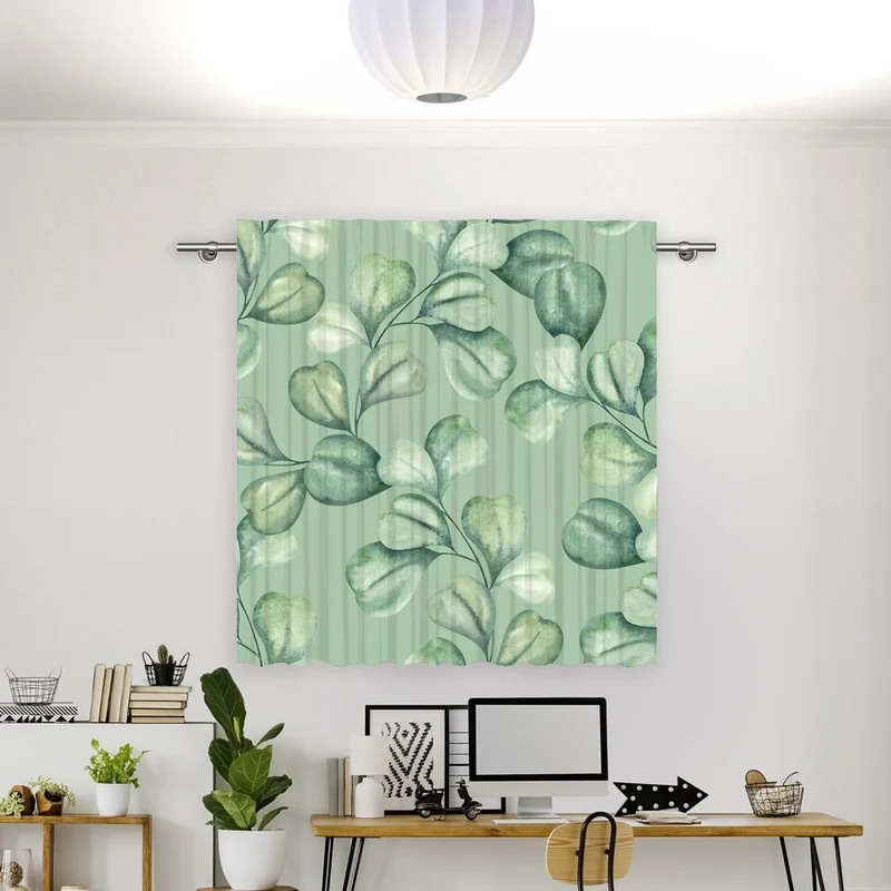 Vorhang Motiv 'Eucalyptus Wasserfarben'