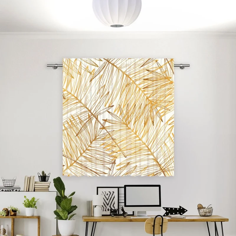 Vorhang Motiv 'Palmenblaetter Gold'