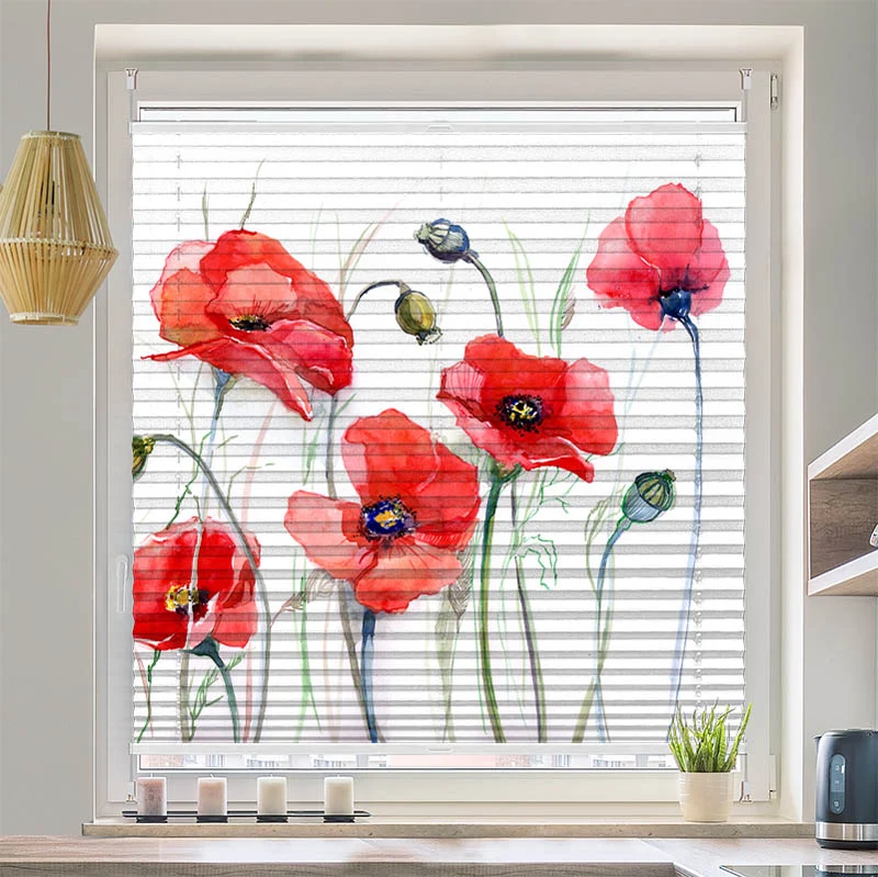 Plissee Motiv "Mohnblumen Gemaelde"