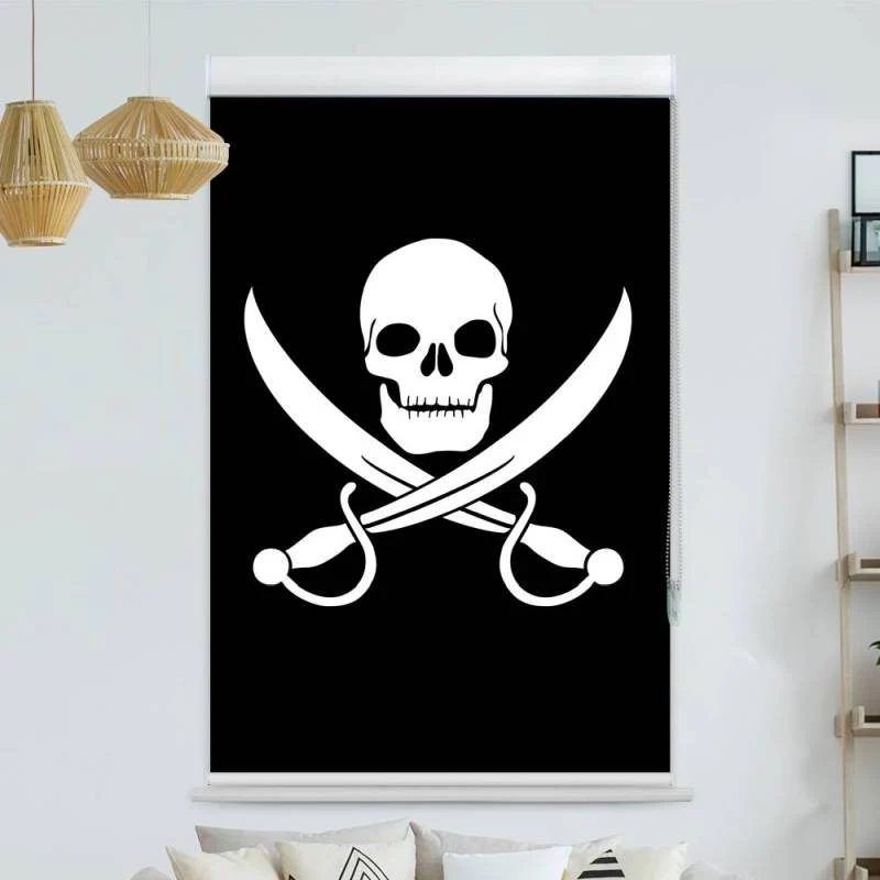 Kassettenrollo Motiv "Totenkopf Saebel" | bis B 420 x H 420 cm
