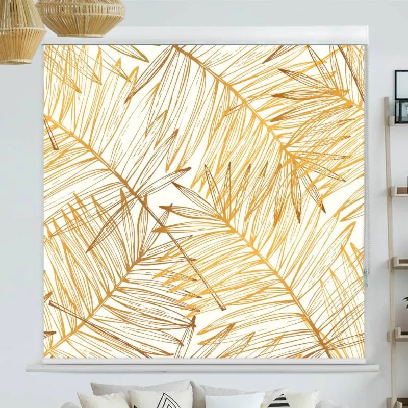 Kassettenrollo Motiv "Palmenblaetter Gold" | bis B 420 x H 420 cm