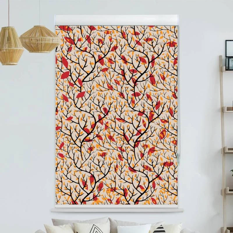 Kassettenrollo Motiv "Zweige Mit Blaetter" | bis B 420 x H 420 cm