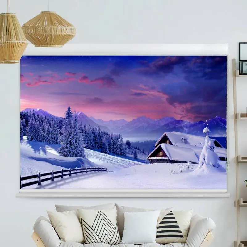 Kassettenrollo Motiv "Winterlandschaft" | bis B 420 x H 420 cm