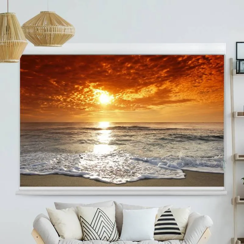 Kassettenrollo Motiv "Meer Sonnenuntergang" | bis B 420 x H 420 cm