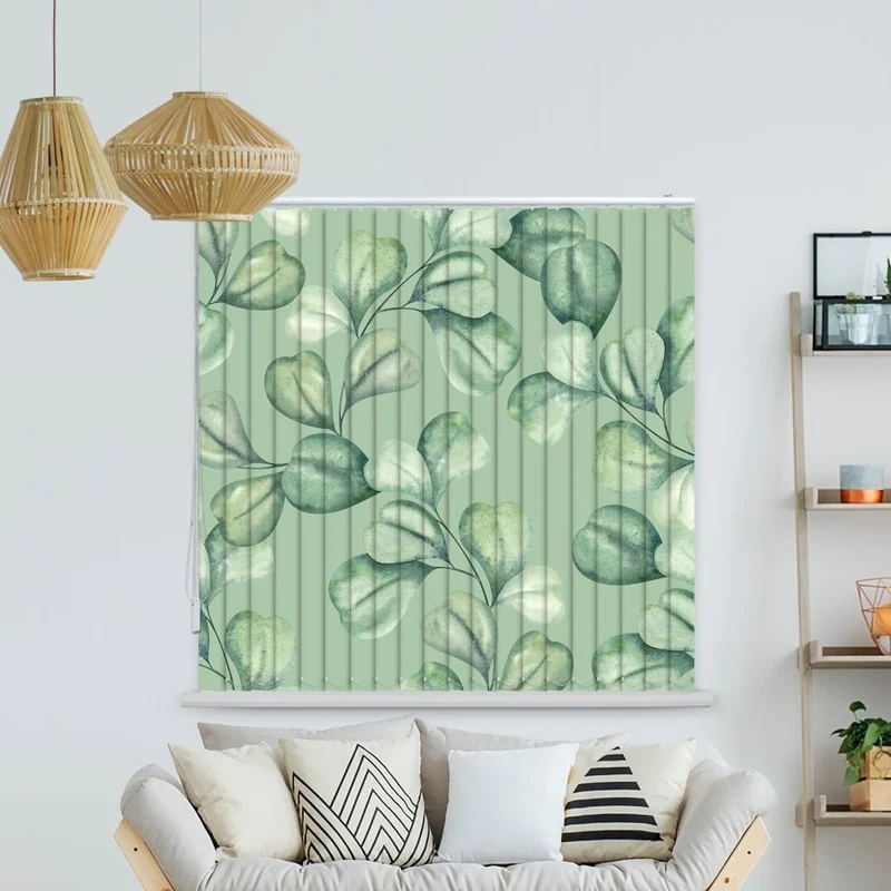 Lamellenvorhang Motiv 'Eucalyptus Wasserfarben'