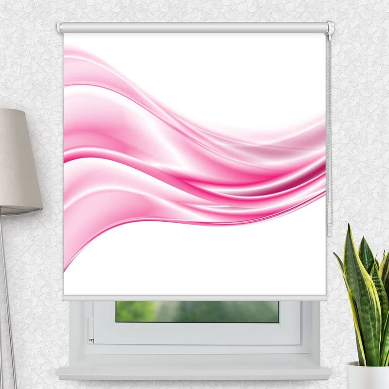 Motivrollo 'Abstrakt Pinke Wellen' | Bis B 430 x H 440 cm