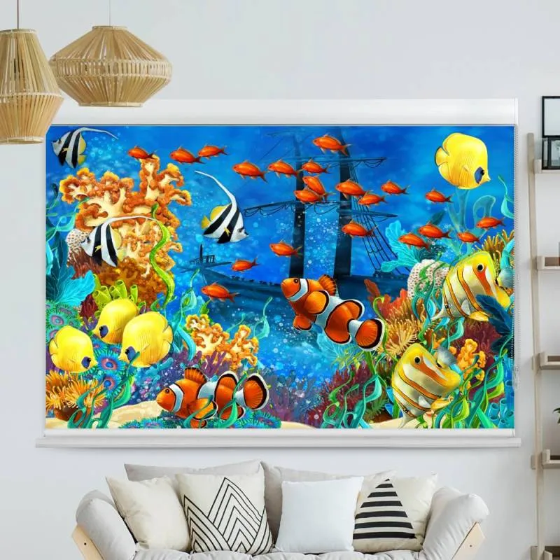 Kassettenrollo Motiv "Fische Kindermotiv" | bis B 420 x H 420 cm