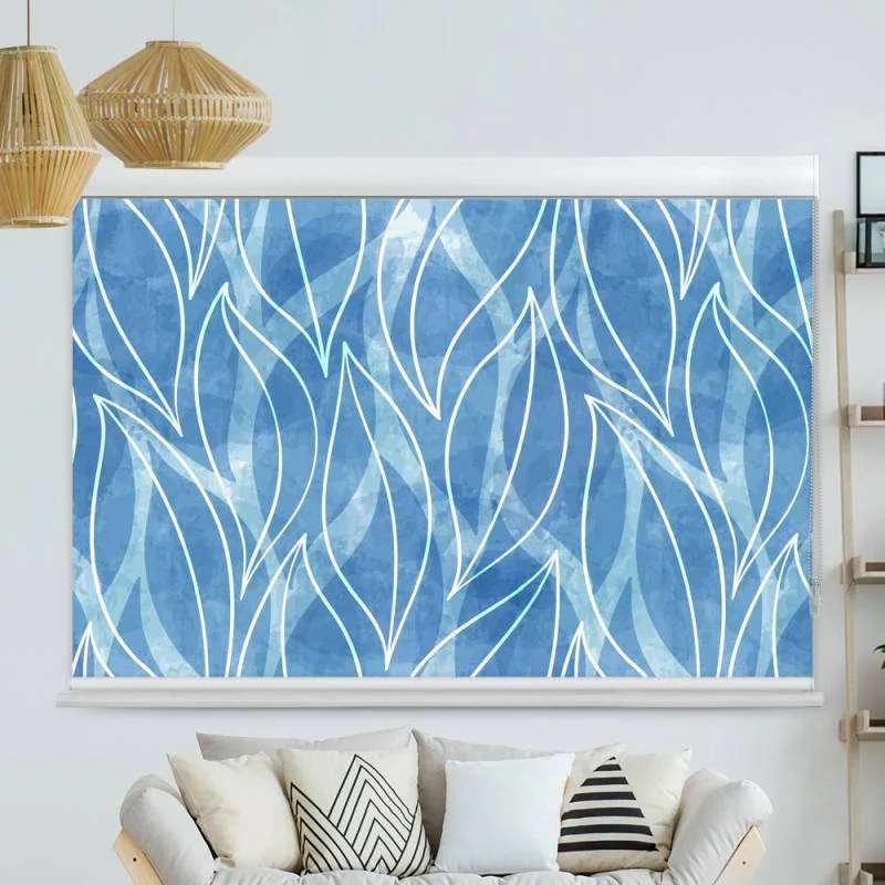 Kassettenrollo Motiv "Blaetter Wasserfarben" | bis B 420 x H 420 cm