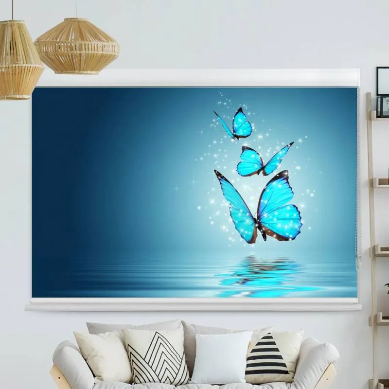 Kassettenrollo Motiv "Blaue Schmetterlinge" | bis B 420 x H 420 cm