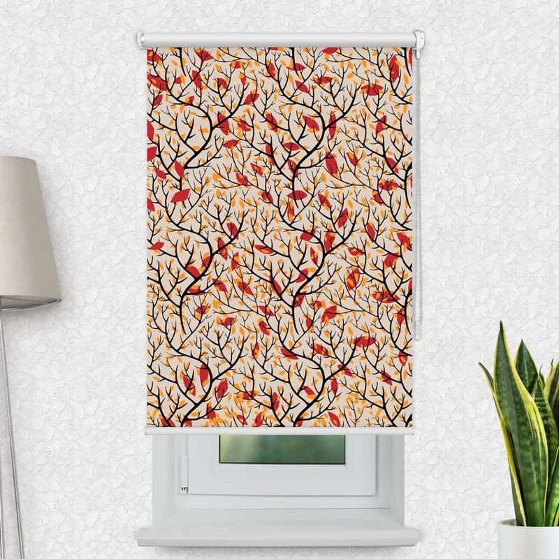 Motivrollo 'Zweige Mit Blaetter' | Bis B 430 x H 440 cm