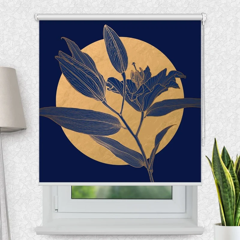 Motivrollo 'Lilie Mond Gold' | Bis B 430 x H 440 cm