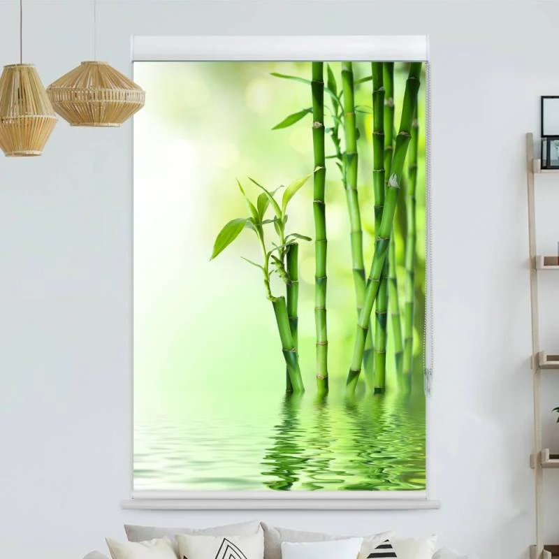 Kassettenrollo Motiv "Bambus Wasser" | bis B 420 x H 420 cm