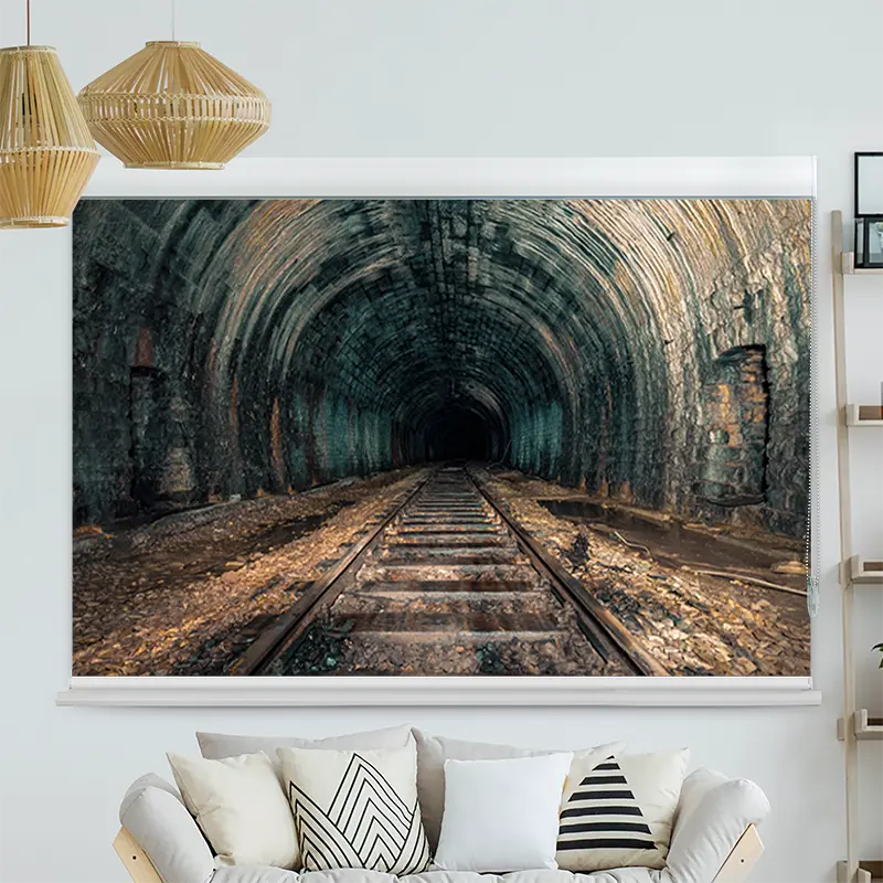 Kassettenrollo Motiv "Alter Eisenbahn Tunnel" | bis B 420 x H 420 cm