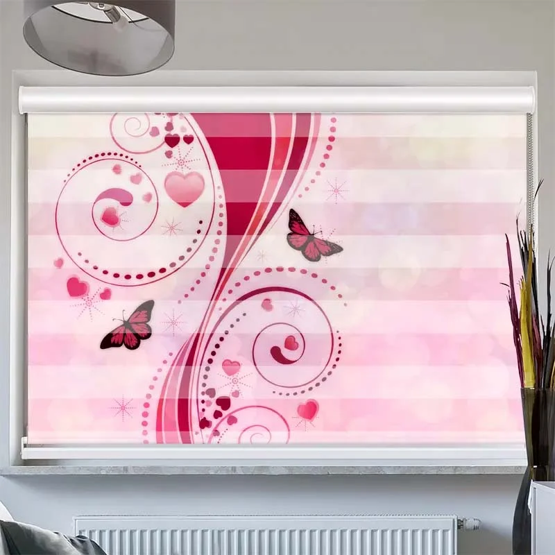 Doppelrollo mit Kassette "Schmetterlinge Grafik"