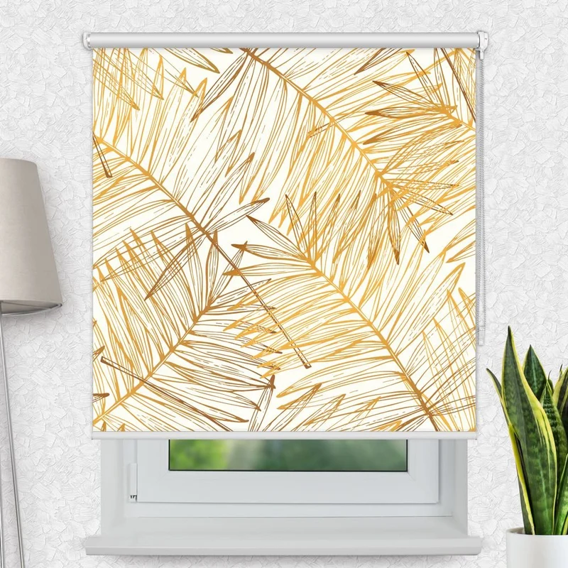Motivrollo 'Palmenblaetter Gold' | Bis B 430 x H 440 cm