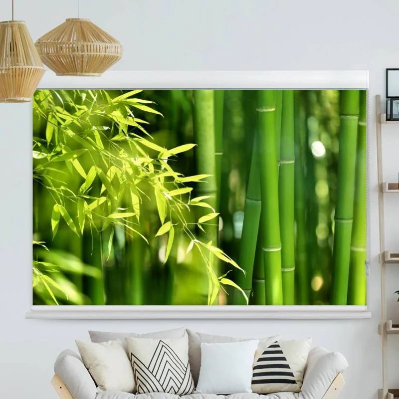 Kassettenrollo Motiv "Bambus Strauch" | bis B 420 x H 420 cm