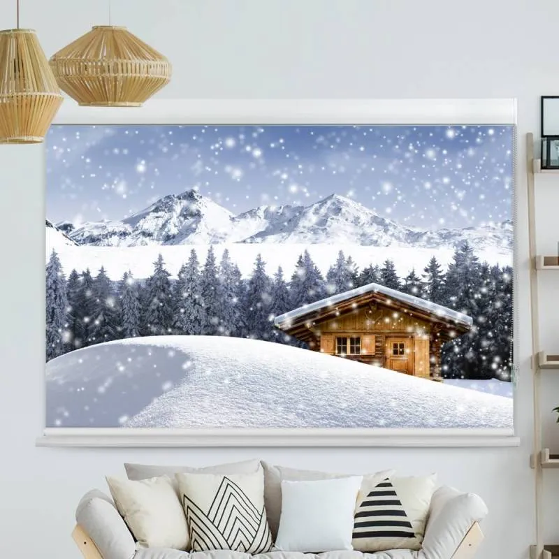 Kassettenrollo Motiv "Schneehuette Winter" | bis B 420 x H 420 cm