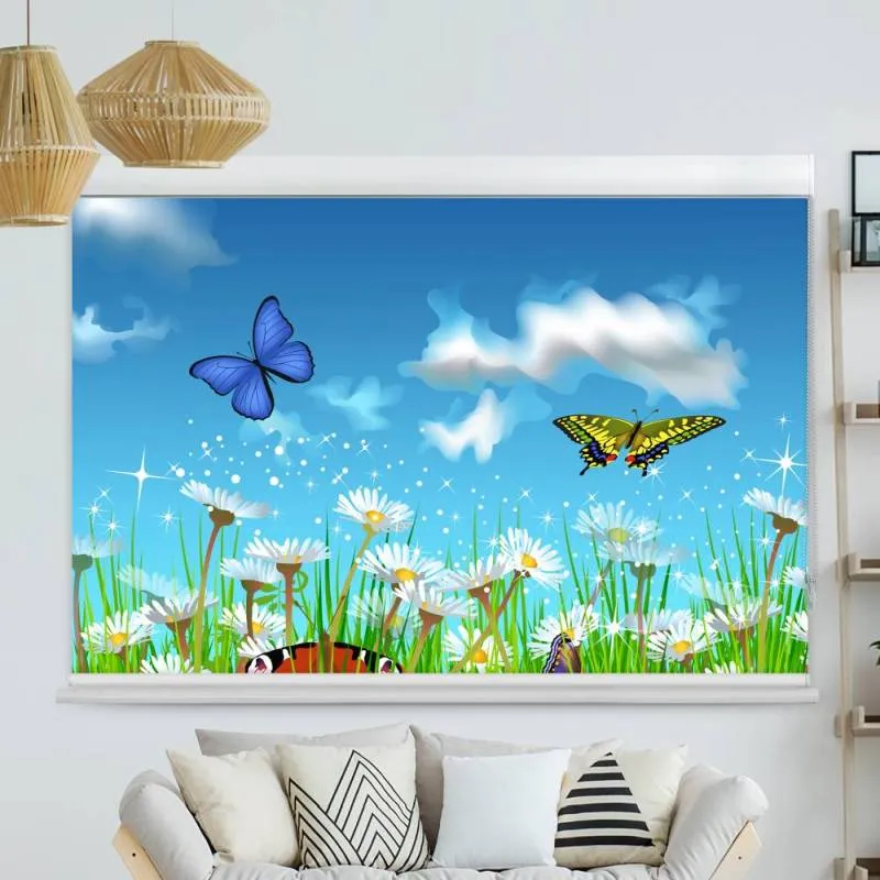 Kassettenrollo Motiv "Schmetterlinge Wiese" | bis B 420 x H 420 cm