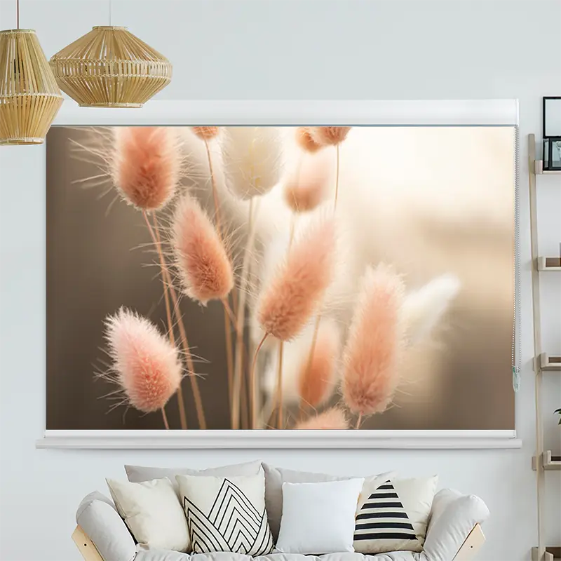 Kassettenrollo Motiv "Flauschiges Hasenschwanzgras" | bis B 420 x H 420 cm