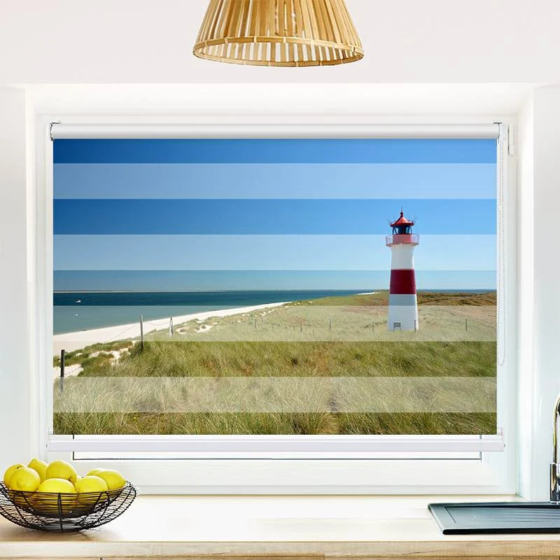 Klemmfix Doppelrollo "Leuchtturm Meer" | Klemm Doppelrollo