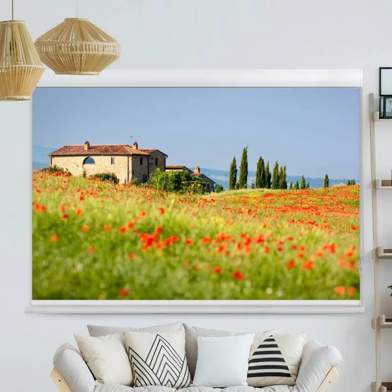Kassettenrollo Motiv "Toskana Landschaft" | bis B 420 x H 420 cm