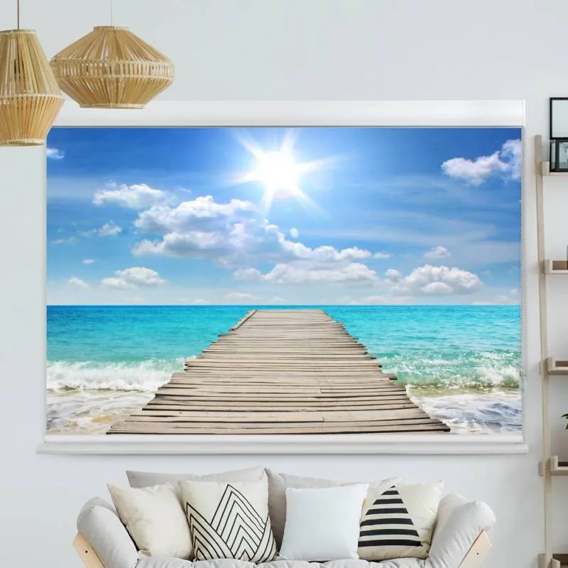 Kassettenrollo Motiv "Steg ins Meer" | bis B 420 x H 420 cm