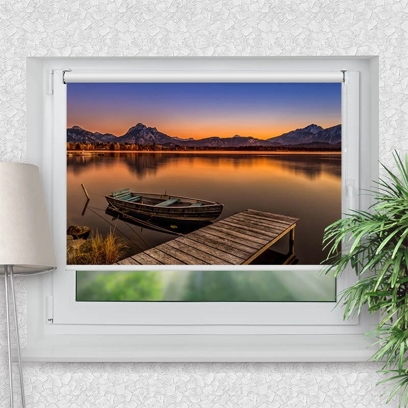 Klemmfix Rollo "Abendstimmung am Hopfensee" | Motiv-Klemmrollo