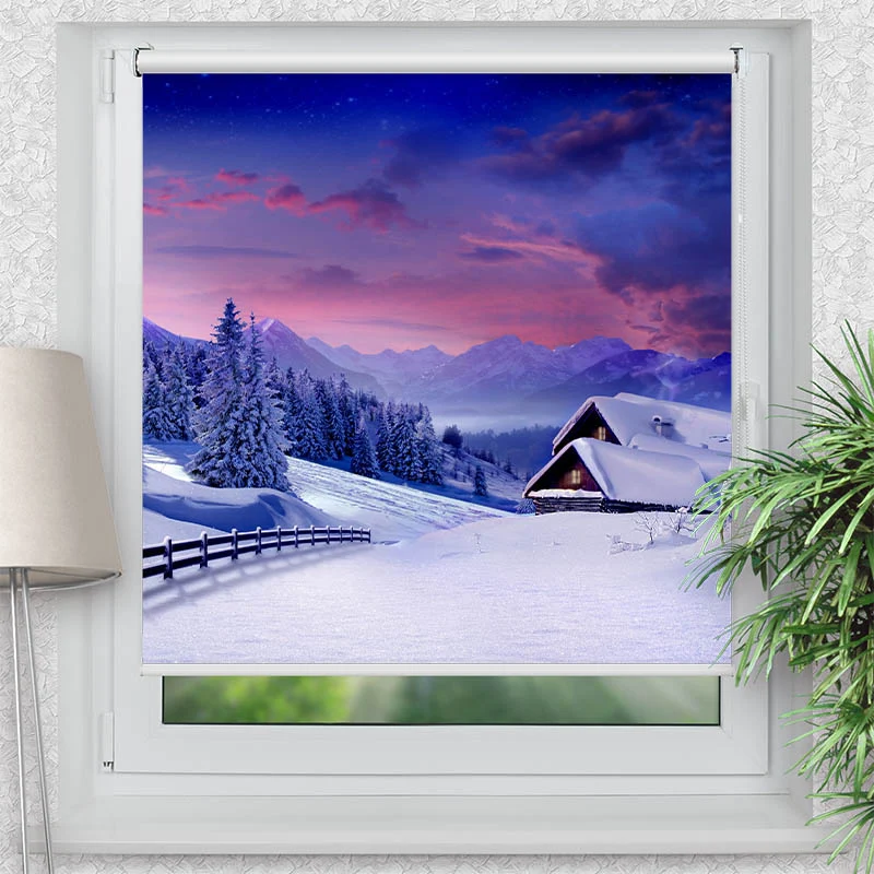 Klemmfix Rollo "Winterlandschaft" | Motiv-Klemmrollo