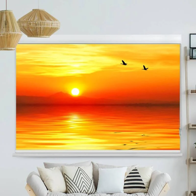 Kassettenrollo Motiv "Sonnenuntergang Meer" | bis B 420 x H 420 cm