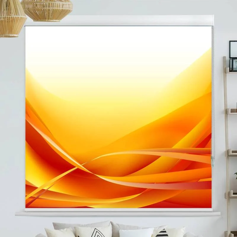 Kassettenrollo Motiv "Abstrakte Wellen Orange" | bis B 420 x H 420 cm
