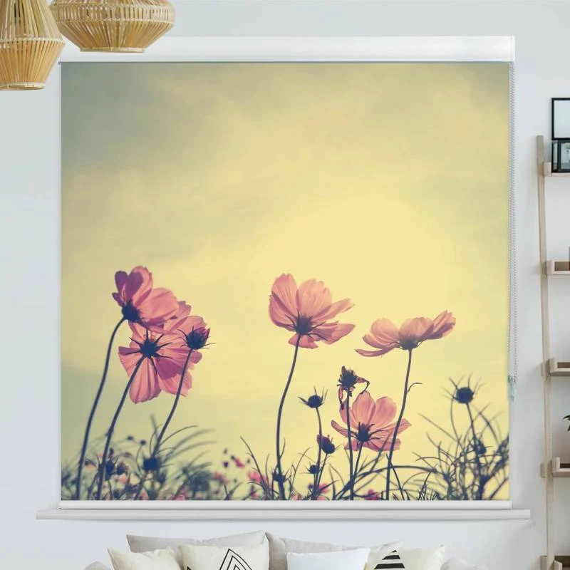 Kassettenrollo Motiv "Vintage Blumen" | bis B 420 x H 420 cm
