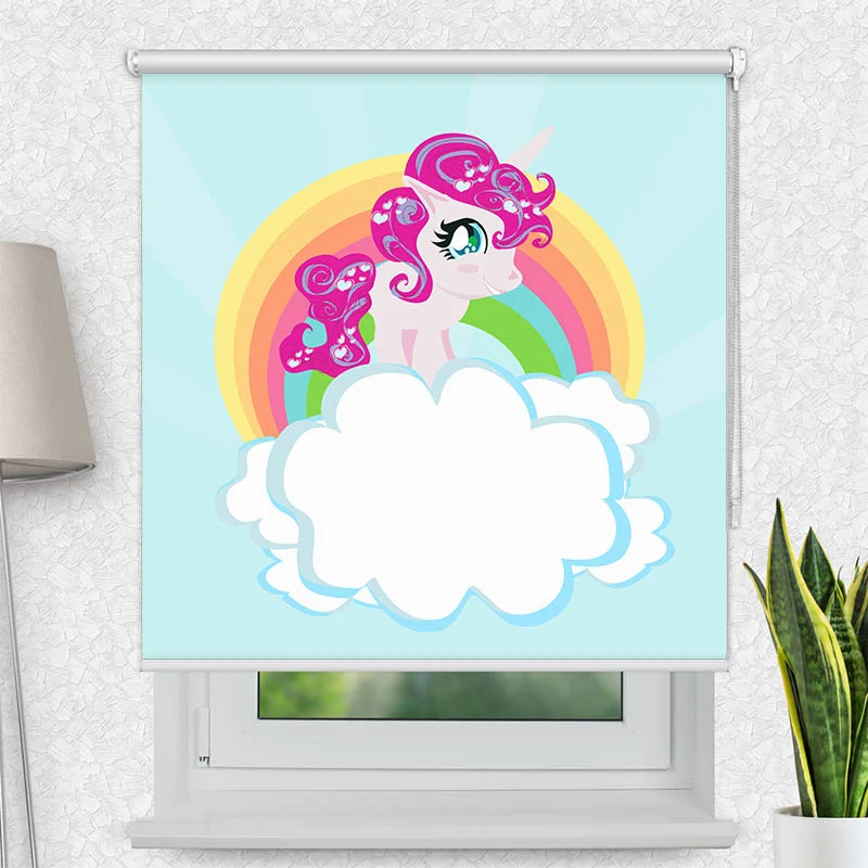 Motivrollo 'Pony auf der Wolke' | Bis B 430 x H 440 cm
