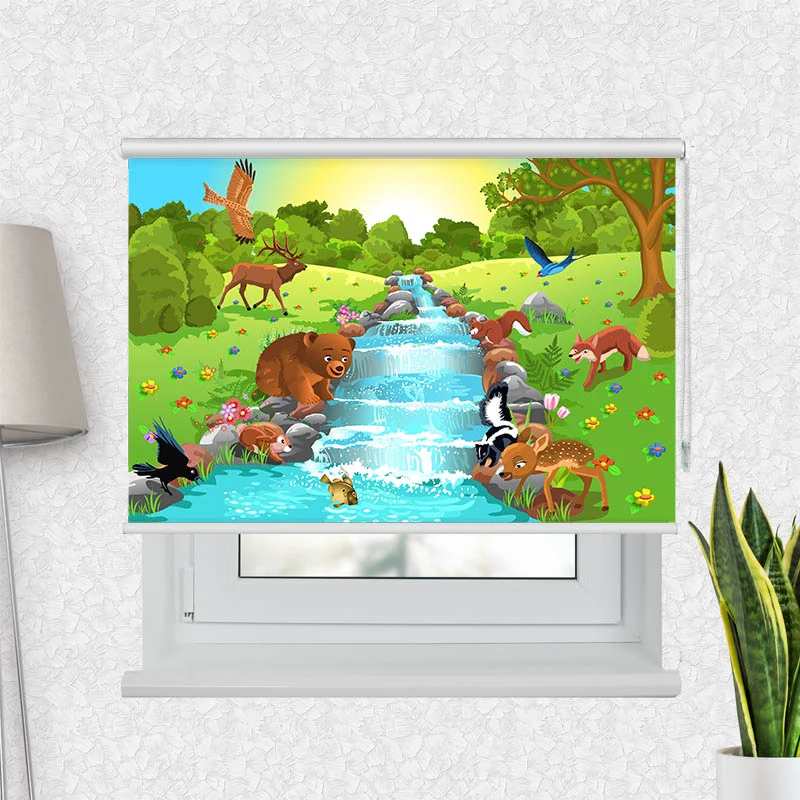 Motivrollo 'Tiere am Fluss' | Bis B 430 x H 440 cm
