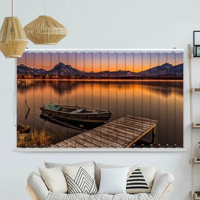 Lamellenvorhang Motiv "Abendstimmung am Hopfensee"