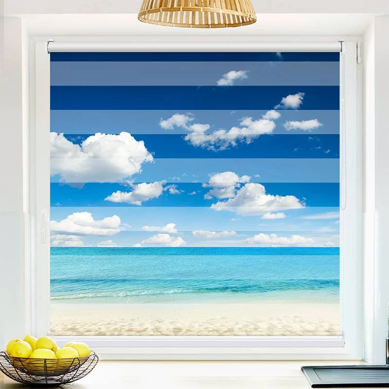 Klemmfix Doppelrollo "Meer Mit Blauem Himmel" | Klemm Doppelrollo