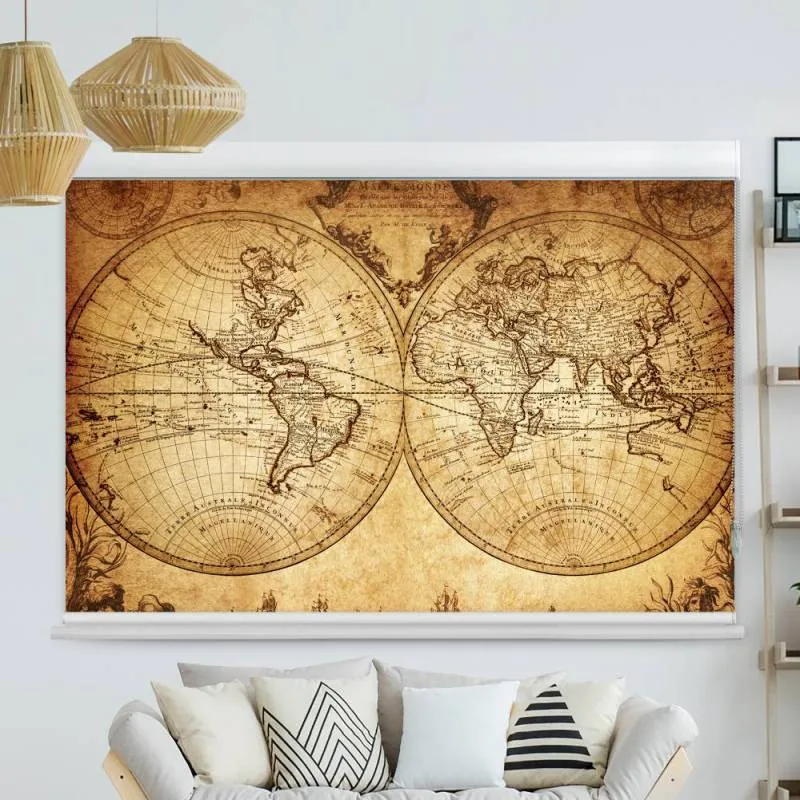 Kassettenrollo Motiv "Vintage Map" | bis B 420 x H 420 cm