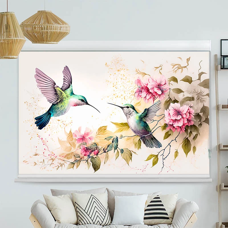 Kassettenrollo Motiv "Kolibri Blueten" | bis B 420 x H 420 cm