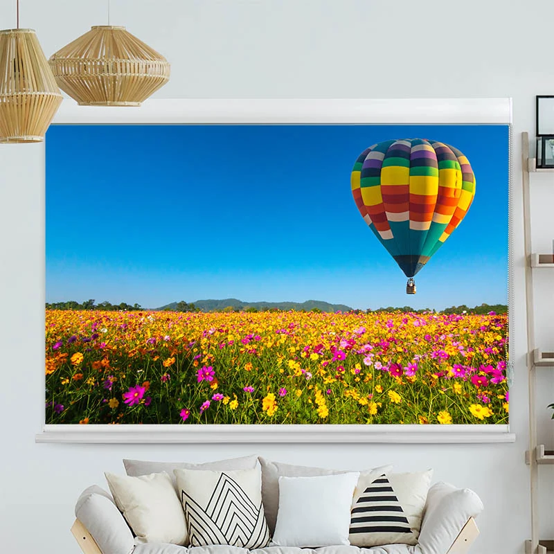 Kassettenrollo Motiv "Blumenwiese Ballon" | bis B 420 x H 420 cm