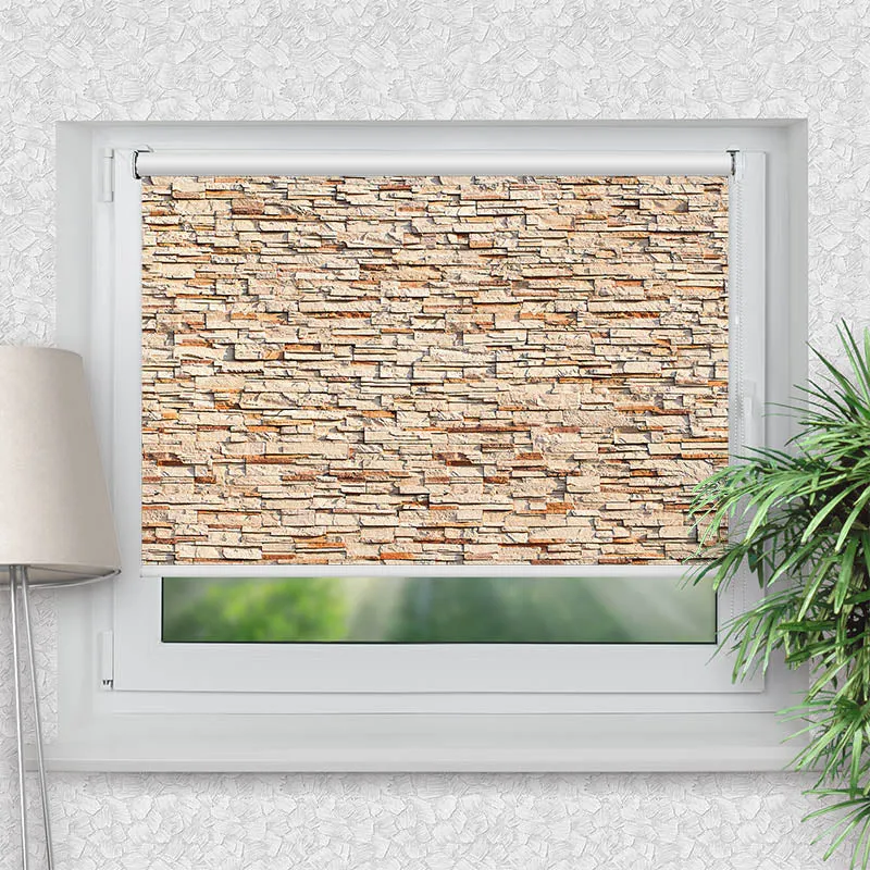 Klemmfix Rollo "Moderne Steinmauer" | Motiv-Klemmrollo