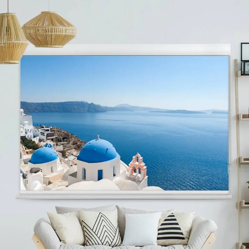 Kassettenrollo Motiv "Kirche Santorini" | bis B 420 x H 420 cm