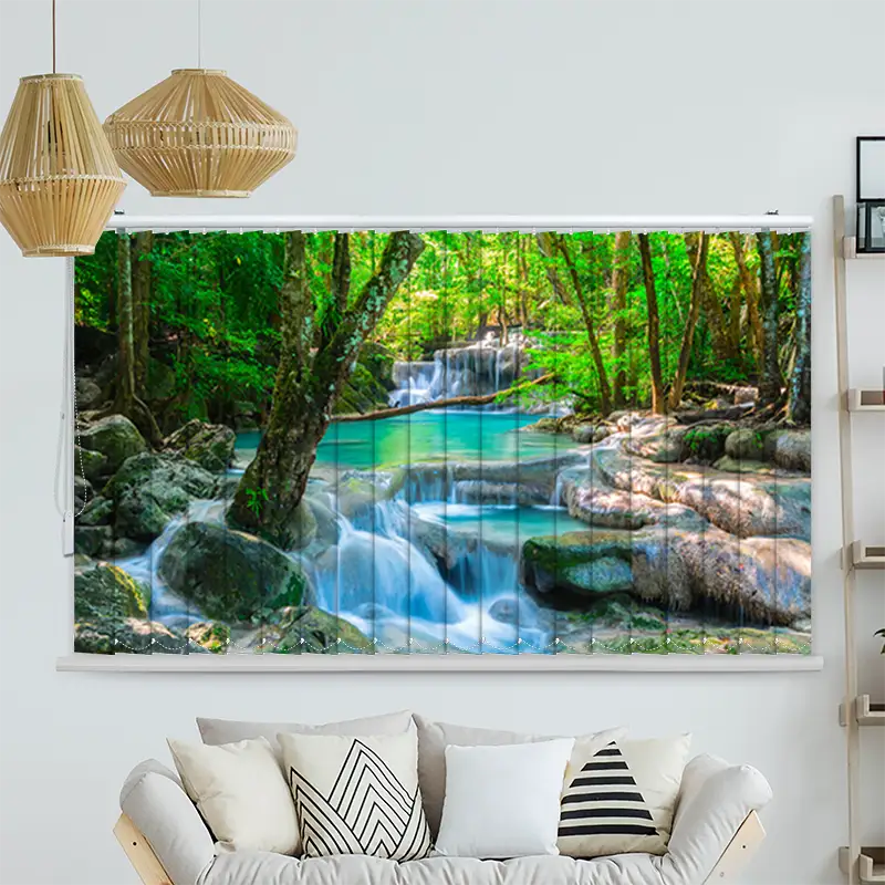 Lamellenvorhang Motiv "Wasserfall im Wald in Thailand"