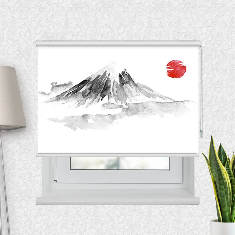 Motivrollo 'Fujiyama Zeichnung Asiatisch' | Bis B 430 x H 440 cm