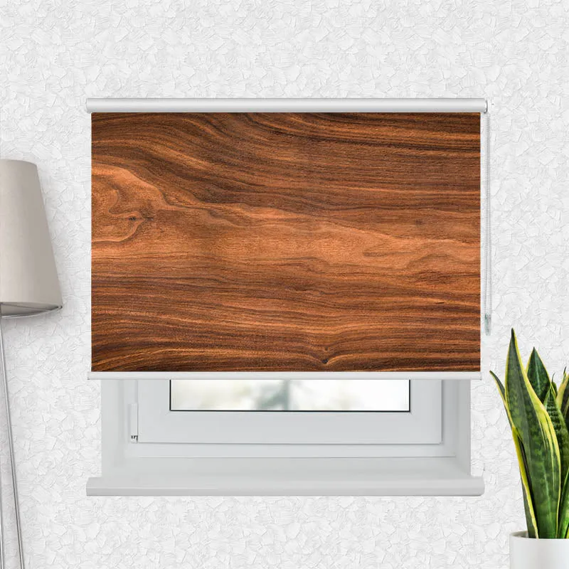 Motivrollo 'Walnuss Holzplanke' | Bis B 430 x H 440 cm