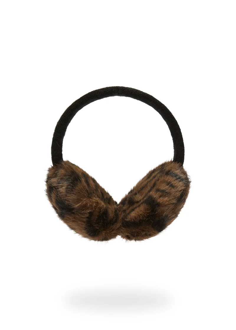 Ohrenschützer aus Fake Fur mit Leo-Muster (3er-Pack)